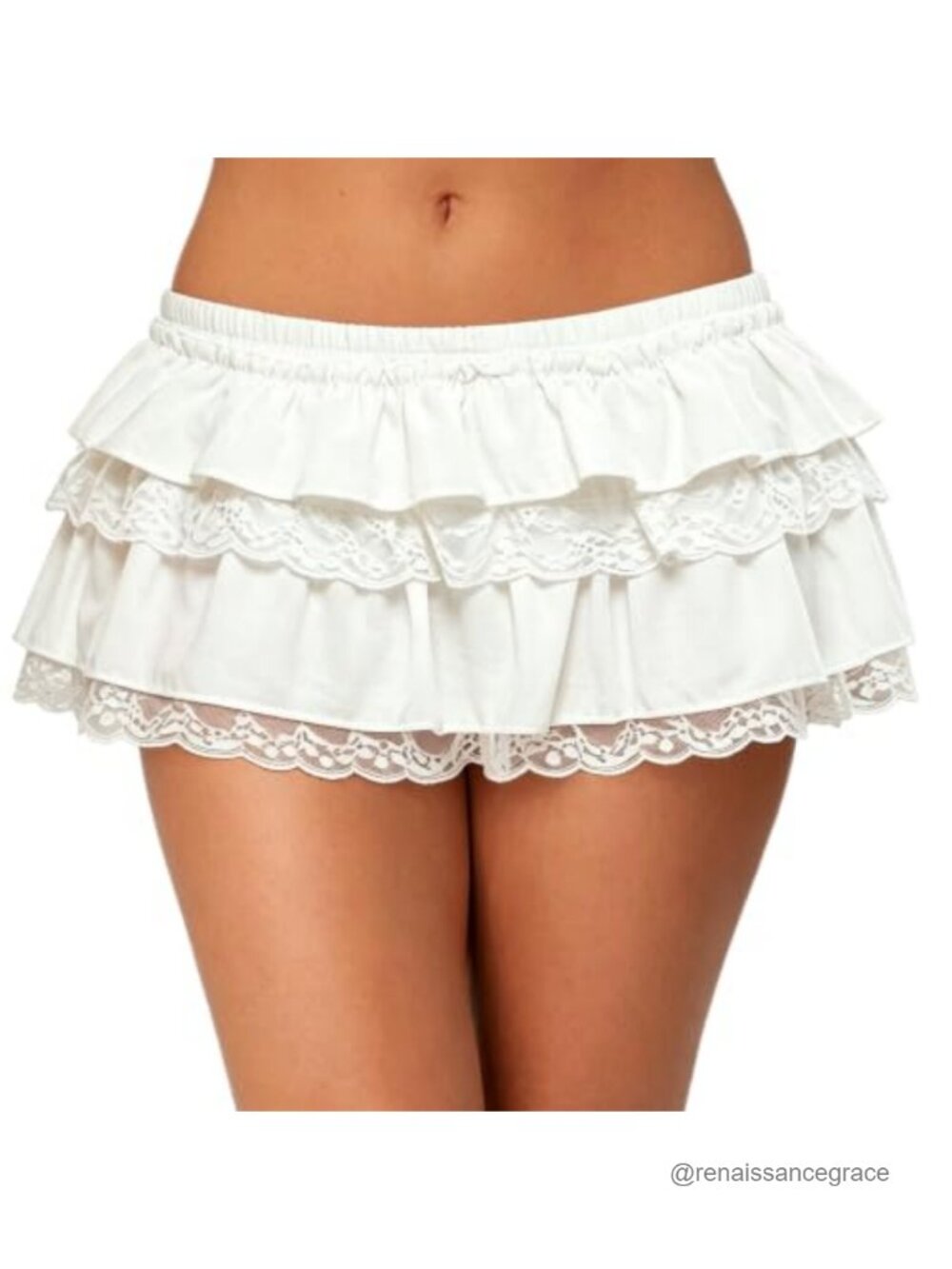 Women's Lace Ruffle Tiered Mini Skort Low Rise A-Line Bloomer Skirt